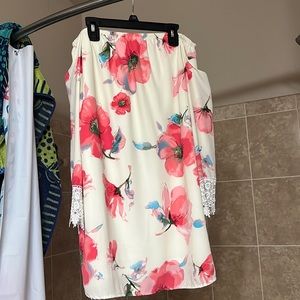 Floral off shoulder dress
